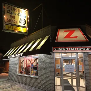 the front of the restaurant