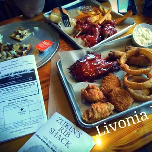 a variety of food items