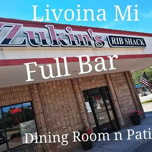 the front of the restaurant