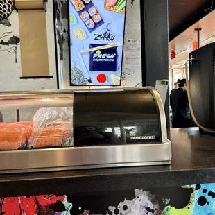 interior, sushi and sashimi