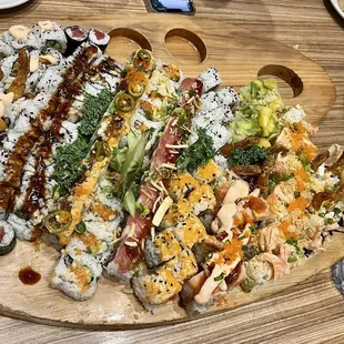Large pallet of sushi