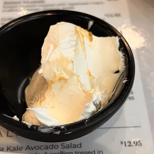 The bowl of cream cheese they put on my table so I can add it to the roll myself?