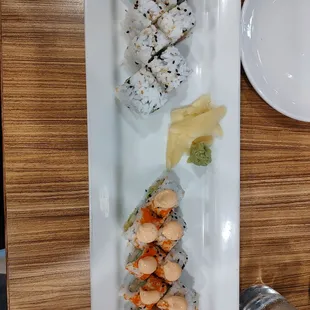Mexican roll and spicy tuna