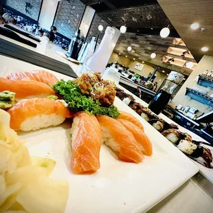 sushi and sashimi, food, sashimi, sushi