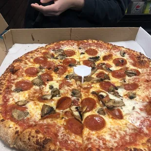 Pepperoni and mushroom