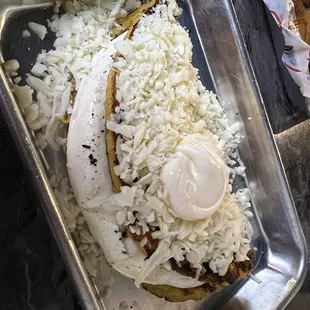 a pan of food