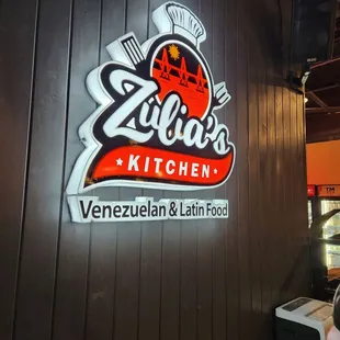 Interior sign dining area.