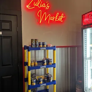 Little market in the corner of restaurant