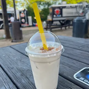 a drink with a straw in it
