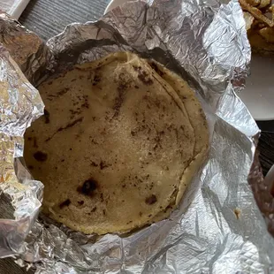 Homemade corn tortillas