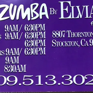 Schedule and location.