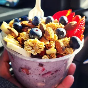 Berry and banana acai bowl