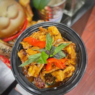 Spicy garlic eggplant