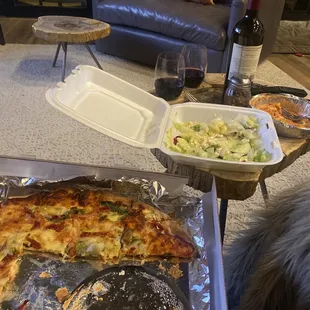 pizza and wine