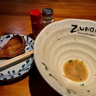 You'll need a straw to get the last bit of this savory broth!