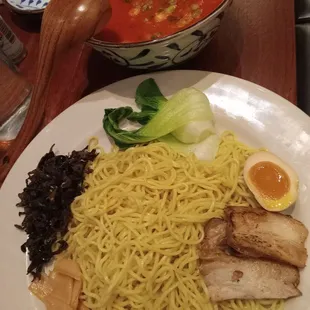Tsukemen added bok choy