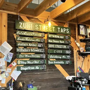 menus on the wall
