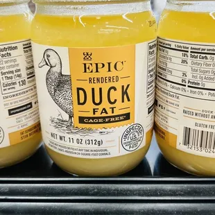 three jars of duck fat