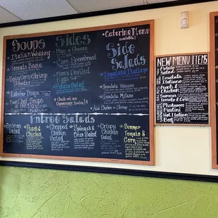  menus on the wall