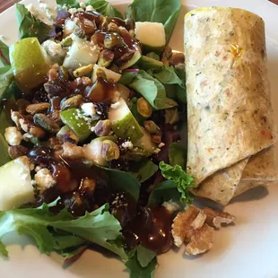 Combo - Warm Pear Salad and Curry Chicken Wrap
