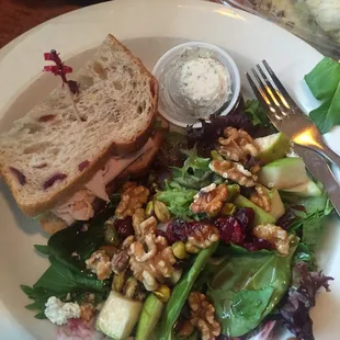 1/2 and 1/2 combo - Smoked Turkey Sandwich and Warm Pear Salad. Be sure to try the Warm Pear Salad!  AMAZING!