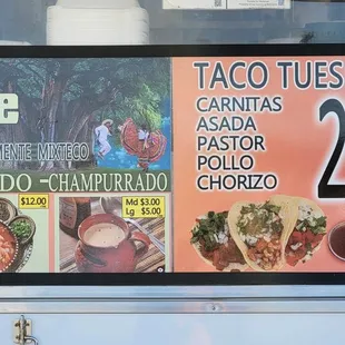 a taco tuesday menu