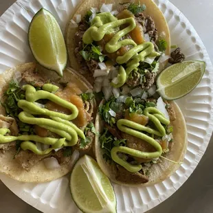 Tripa, asada tacos $2.00 each