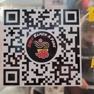 a qr code with a picture of ramen and poke