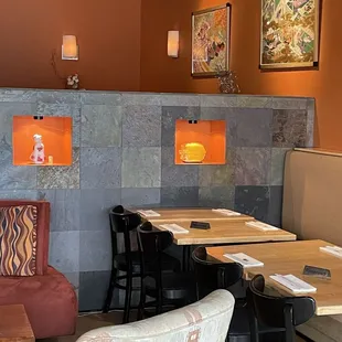 the dining area of a restaurant