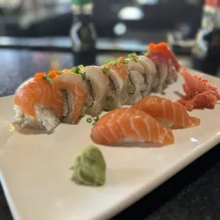 Rainbow Roll and Salmon Nigiri perfection