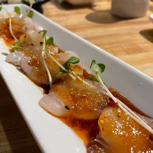 Off the menu, hamachi with habanero and truffle oil