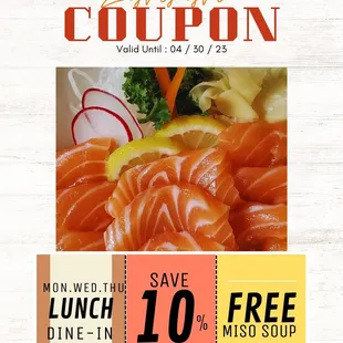 Lunch open special dine-in 10% OFF