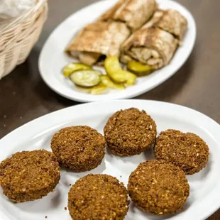 Falafel and chicken shawarma