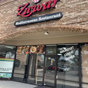 the front of the restaurant