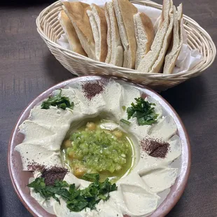 Hummus with pita bread