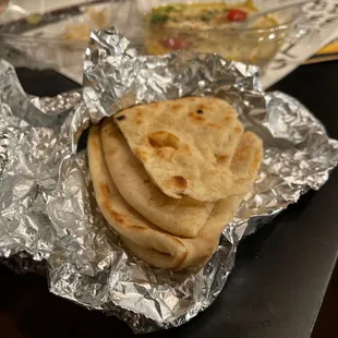 Pita bread - ratio to amount of hummus given is a little off. Tasteless hummus. Waste of money..