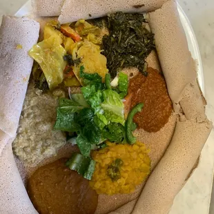 Ethiopian Vegan Combination Platter