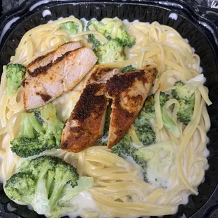 Blackened chicken linguini Alfredo