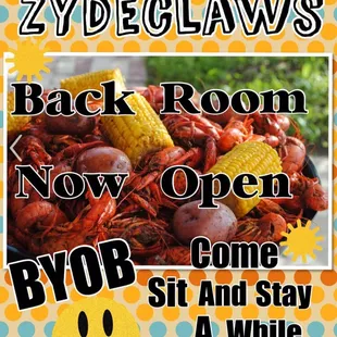 Don&apos;t forget our indoor dining room has a big screen and its BYOB!!!!