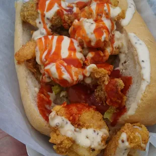 Shrimp and oyster po' boy! GAHHHHHHHH!!! AMAZING!!! AMAZING!!!!