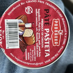 a label on a can of bread