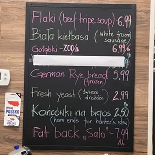 menu
