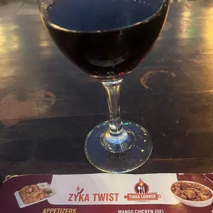 Nice relaxing patio with glass of wine