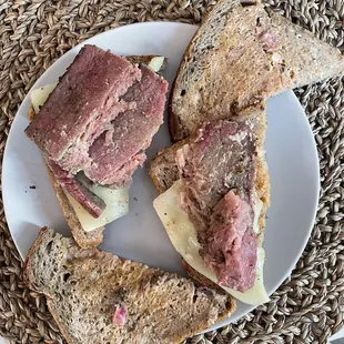 $22 Ruben sandwich with no sauerkraut and the smallest serving of meat I&apos;ve ever seen on a deli sandwich.