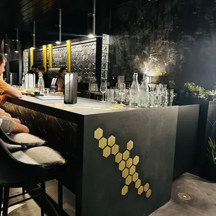 Beautiful aesthetic of the bar and honeycomb accents