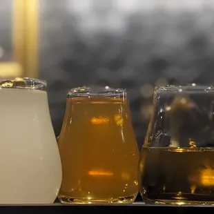 a variety of beverages