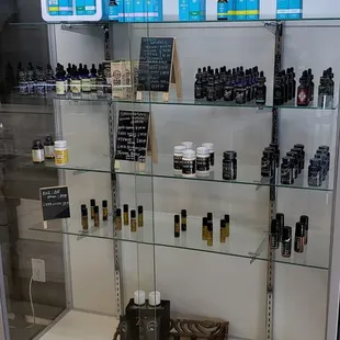 We have a wide selection of CBD oils with water soluble and fat soluble carriers in a few delicious flavors!