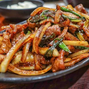 a plate of food on a table