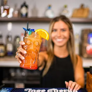 Fully stocked bar, specializing in tiki inspired cocktails!