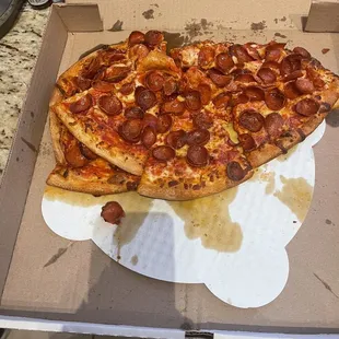 Supposed to be a pepperoni. $32 and got a delivered mess in a box